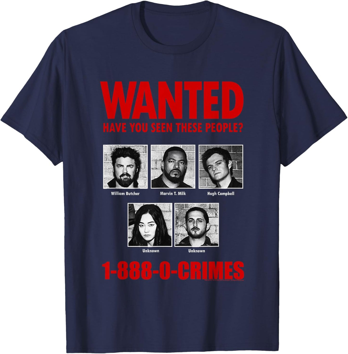 The Boys Anti-Supe Wanted Poster T-Shirt - T-Shirt | Navy