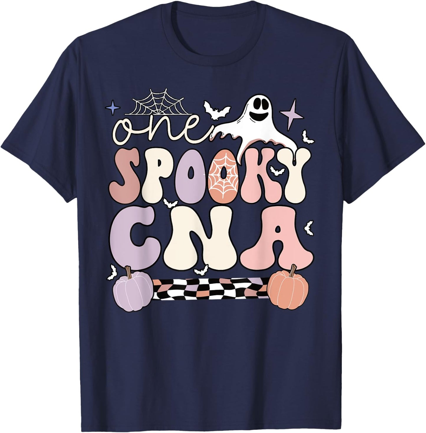 Spooky Certified Nursing Assistant Halloween CNA T-Shirt - T-Shirt | Navy