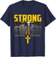 Strong To The Finish Finish The Race Keep The Faith T-Shirt - T-Shirt | Navy