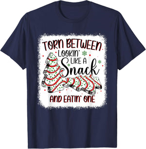 Torn Between Looking Like A Snack Or Eating One Christmas T-Shirt - T-Shirt | Navy