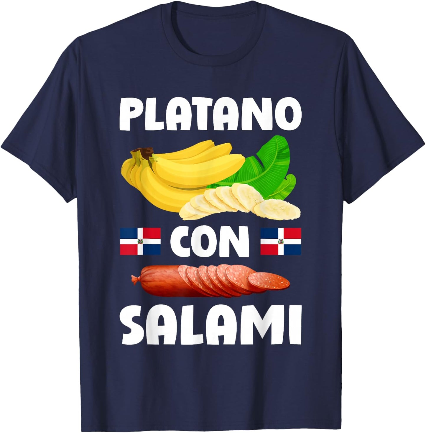 Dominicana Flag RD Dominican Republic Food Mangu Plantain T-Shirt - T-Shirt | Navy
