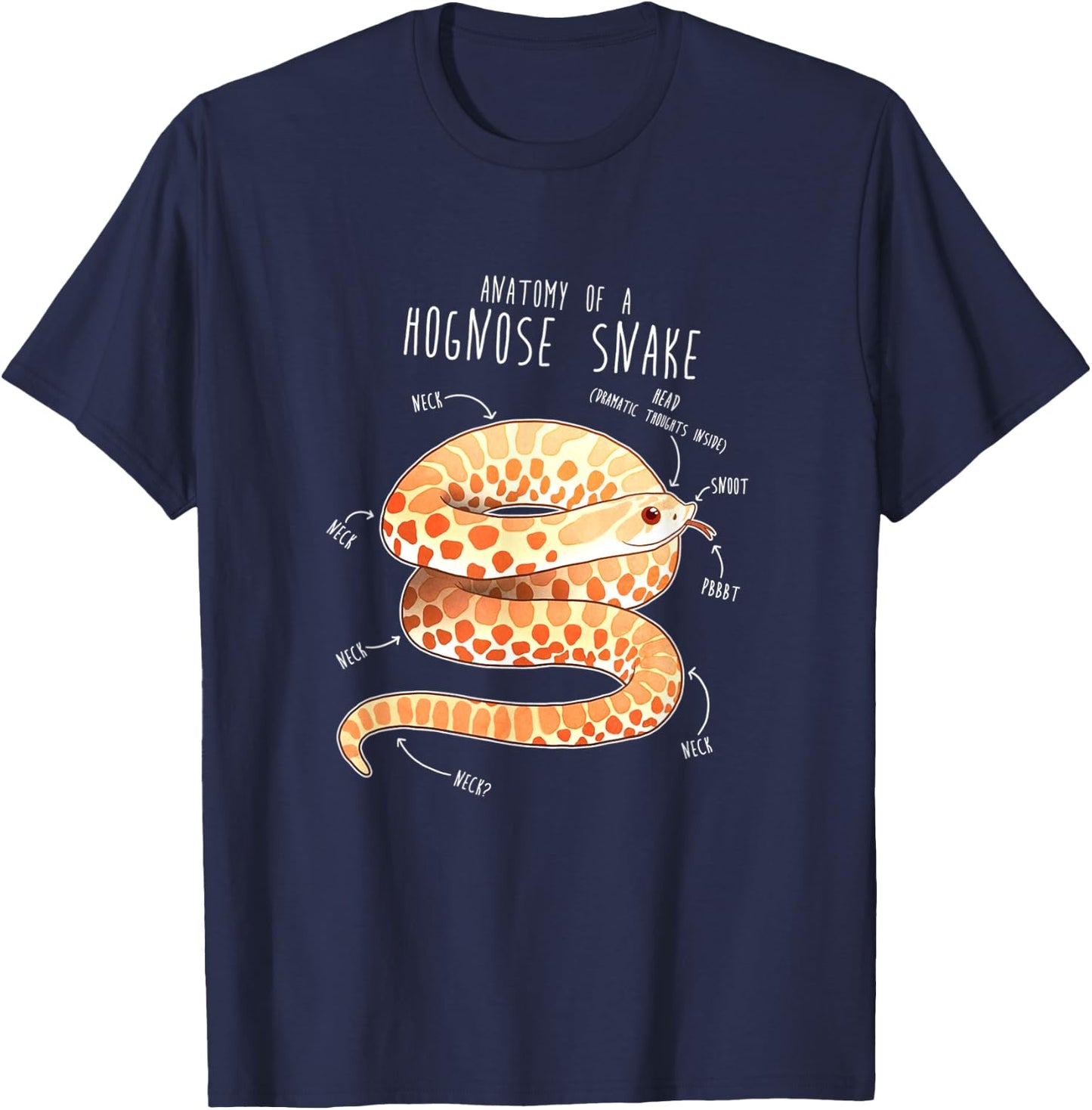 Anatomy of Albino Hognose Snake T-Shirt - T-Shirt | Navy