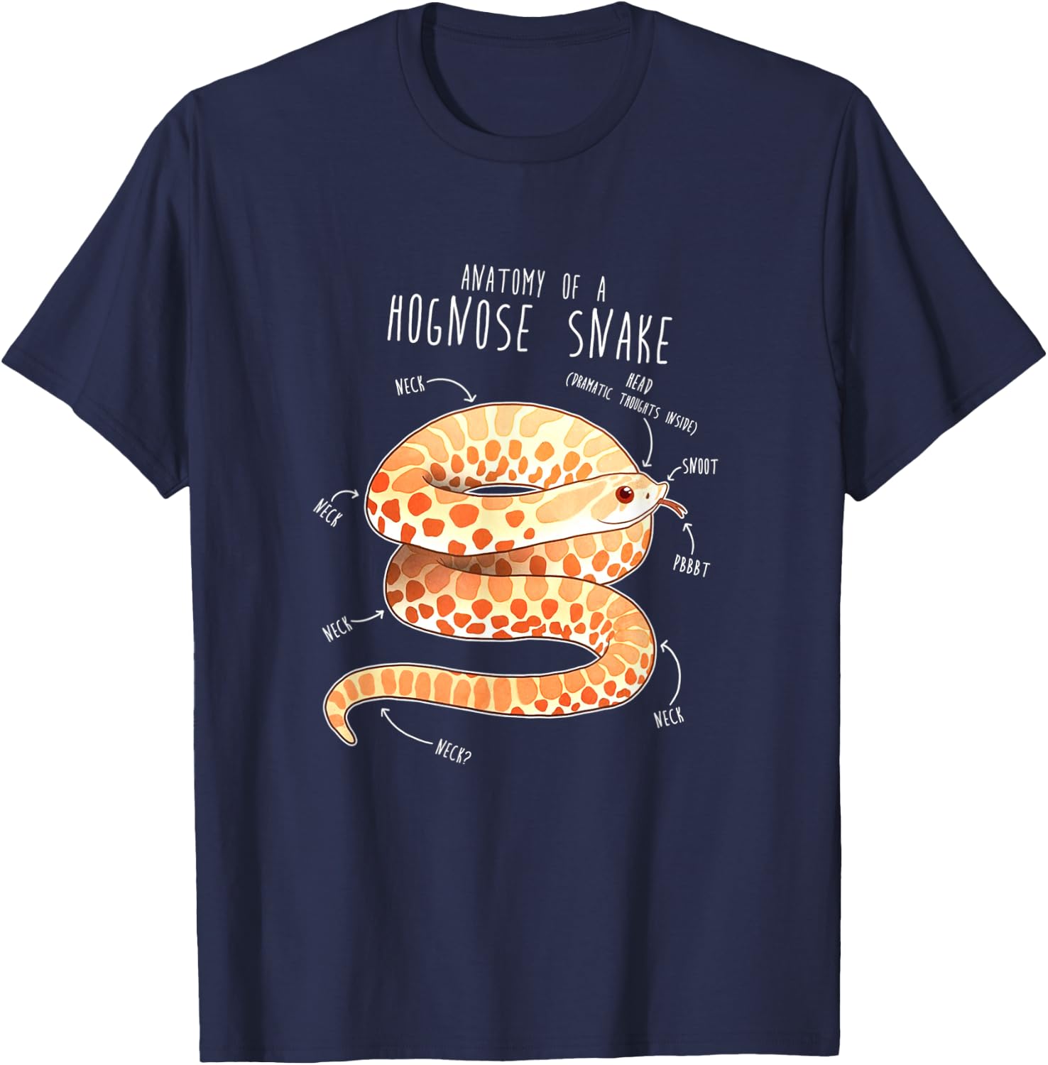 Anatomy of Albino Hognose Snake T-Shirt - T-Shirt | Navy