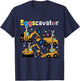 Eggscavator Easter Egg Hunt Construction Trucks Toddler Boys T-Shirt - T-Shirt | Navy
