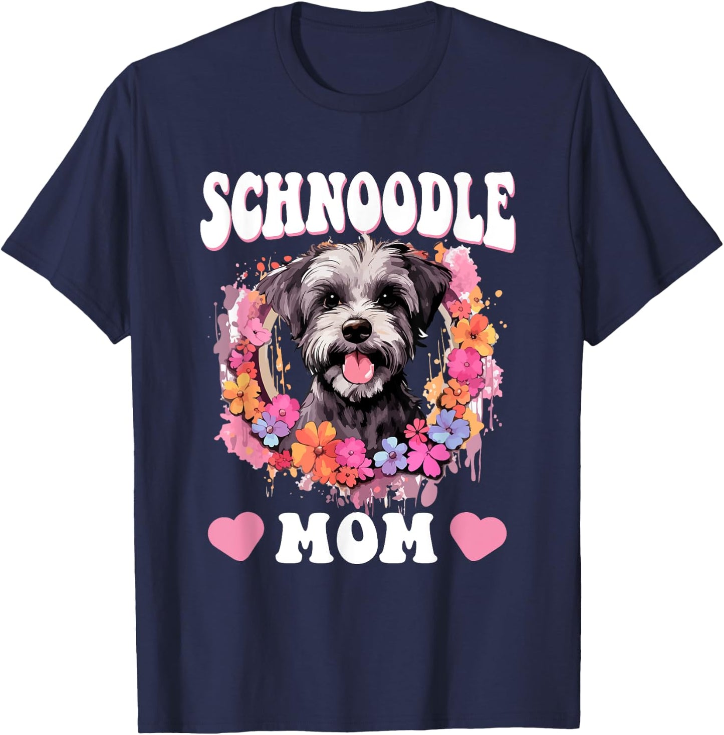Schnoodle Snoodle Dog Breed Pet Schnoodle Mom Men Women Girls Kids T-Shirt - T-Shirt | Navy
