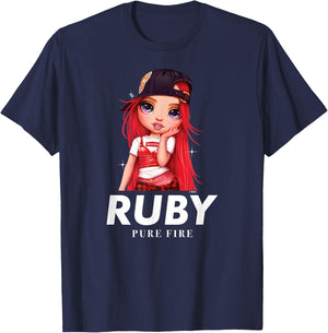 Rainbow High - Ruby Pure Fire Catchphrase T-Shirt - T-Shirt | Navy
