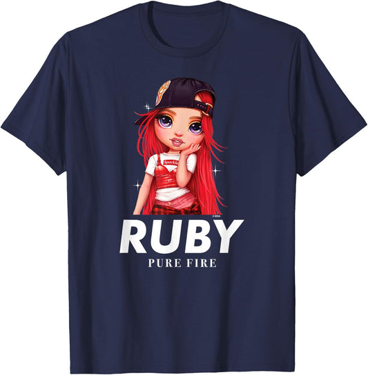 Rainbow High - Ruby Pure Fire Catchphrase T-Shirt - T-Shirt | Navy