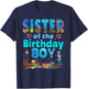 Sister Of The Birthday Boy Sea Fish Ocean Animals Aquarium T-Shirt - T-Shirt | Navy