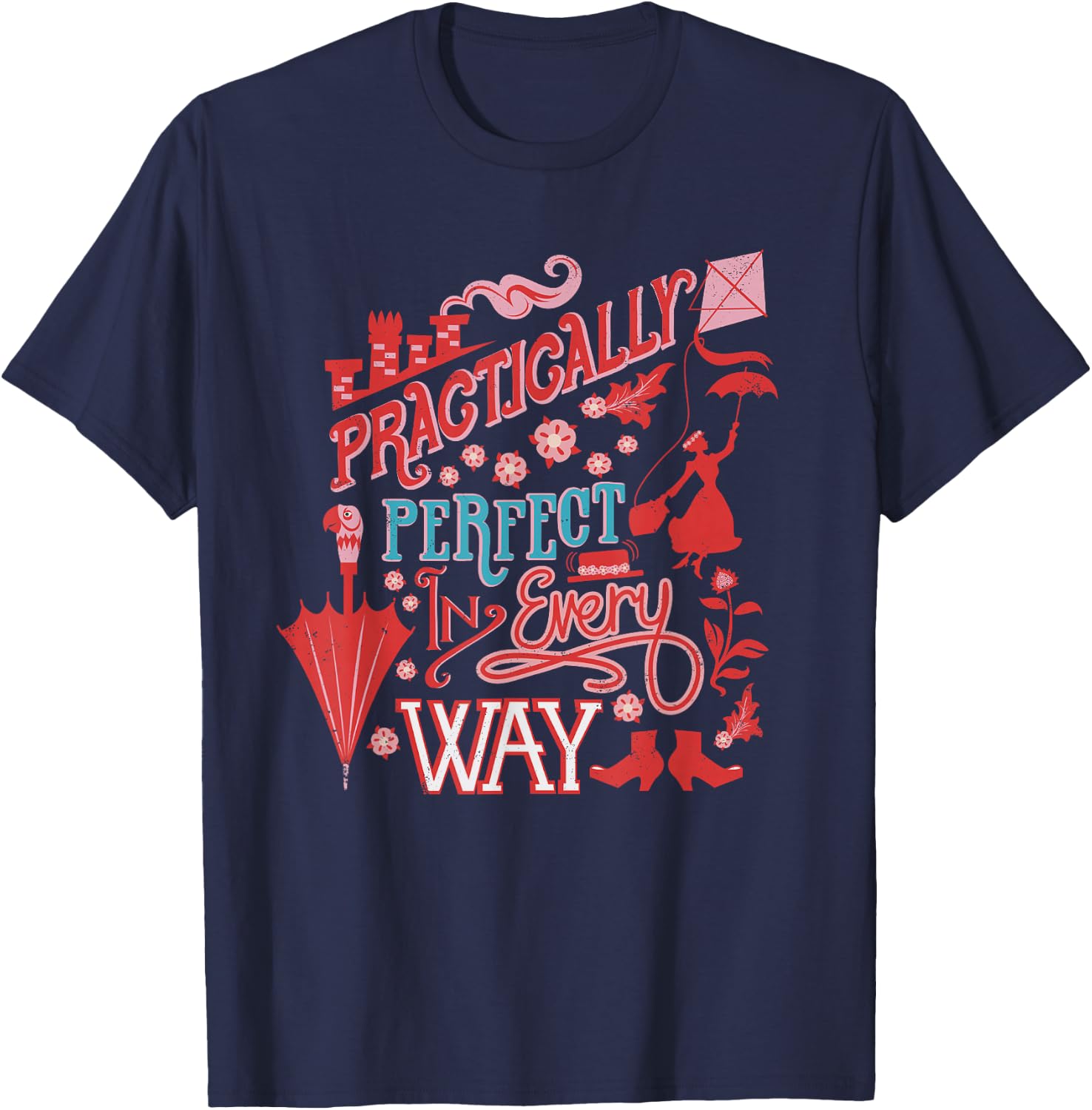 Disney Mary Poppins Practically Perfect In Every Way T-Shirt - T-Shirt | Navy