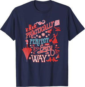 Disney Mary Poppins Practically Perfect In Every Way T-Shirt - T-Shirt | Navy
