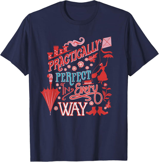 Disney Mary Poppins Practically Perfect In Every Way T-Shirt - T-Shirt | Navy