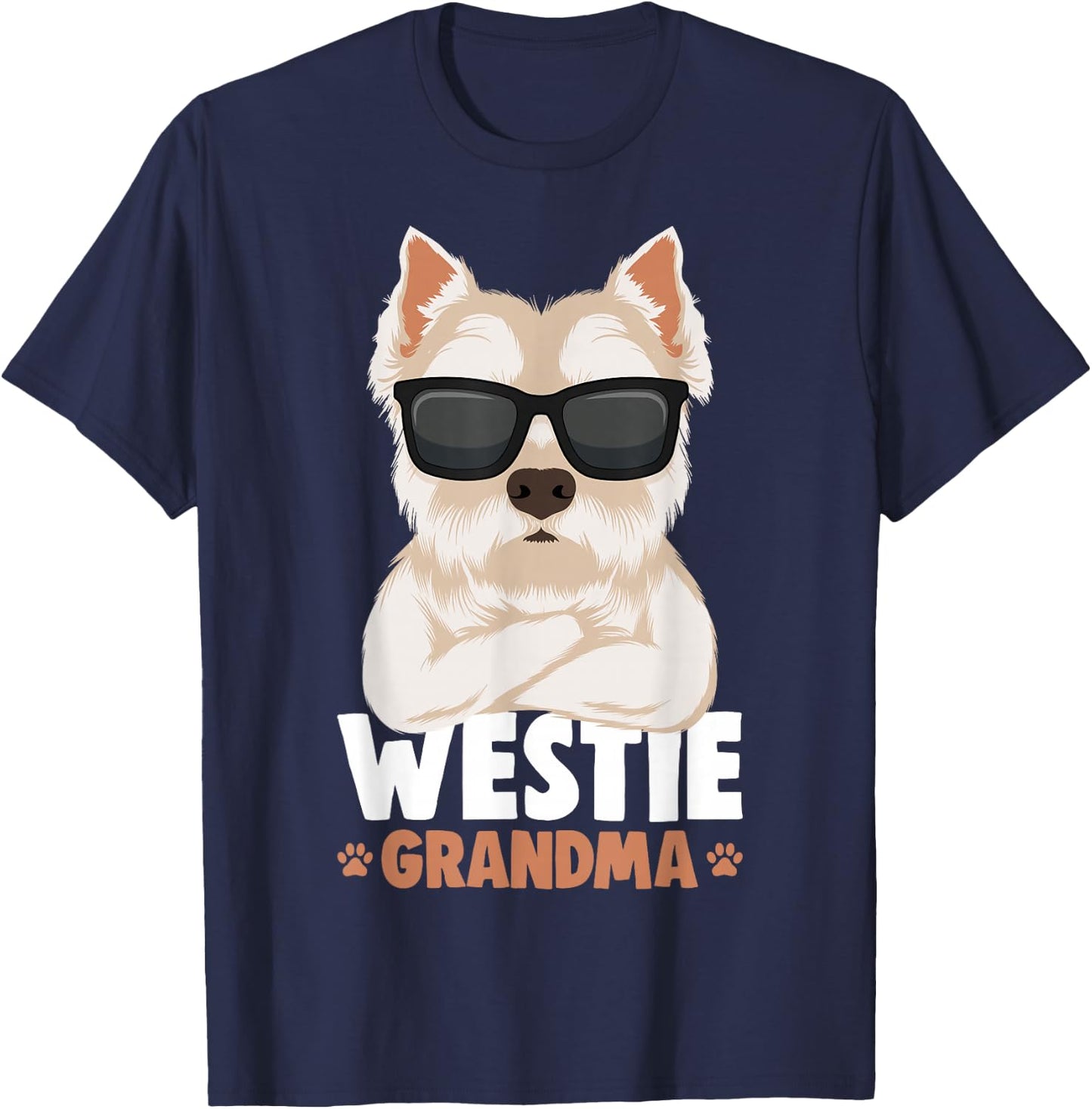 Westie Grandma West Highland White Terrier Dog Women T-Shirt - T-Shirt | Navy