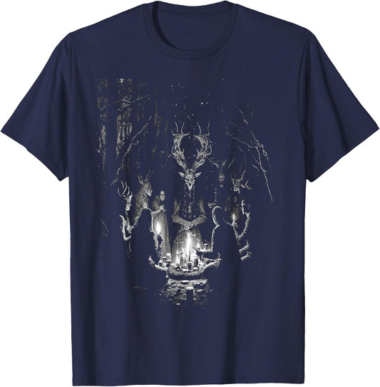Witches Rituals with Baphomet Occult Witch Gothic Pagan Goth T-Shirt - T-Shirt | Navy