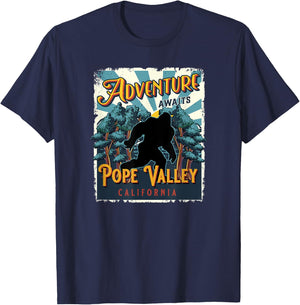 Pope Valley California Sasquatch Bigfoot Big Foot Souvenir T-Shirt - T-Shirt | Navy