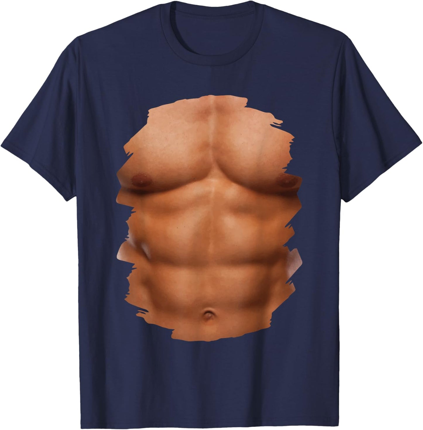 Chest Six Pack Muscles Bodybuilder 6 Abs Gym Funny Gift T-Shirt - T-Shirt | Navy