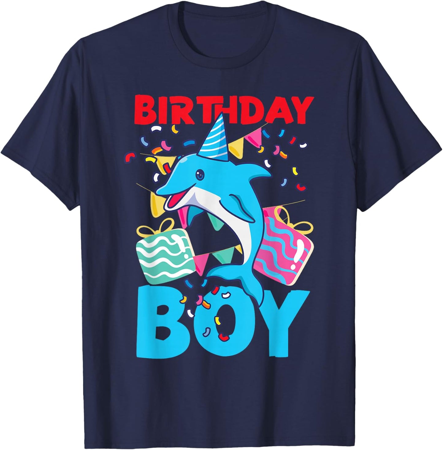 Dolphin Birthday Birthday Boy T-Shirt - T-Shirt | Navy