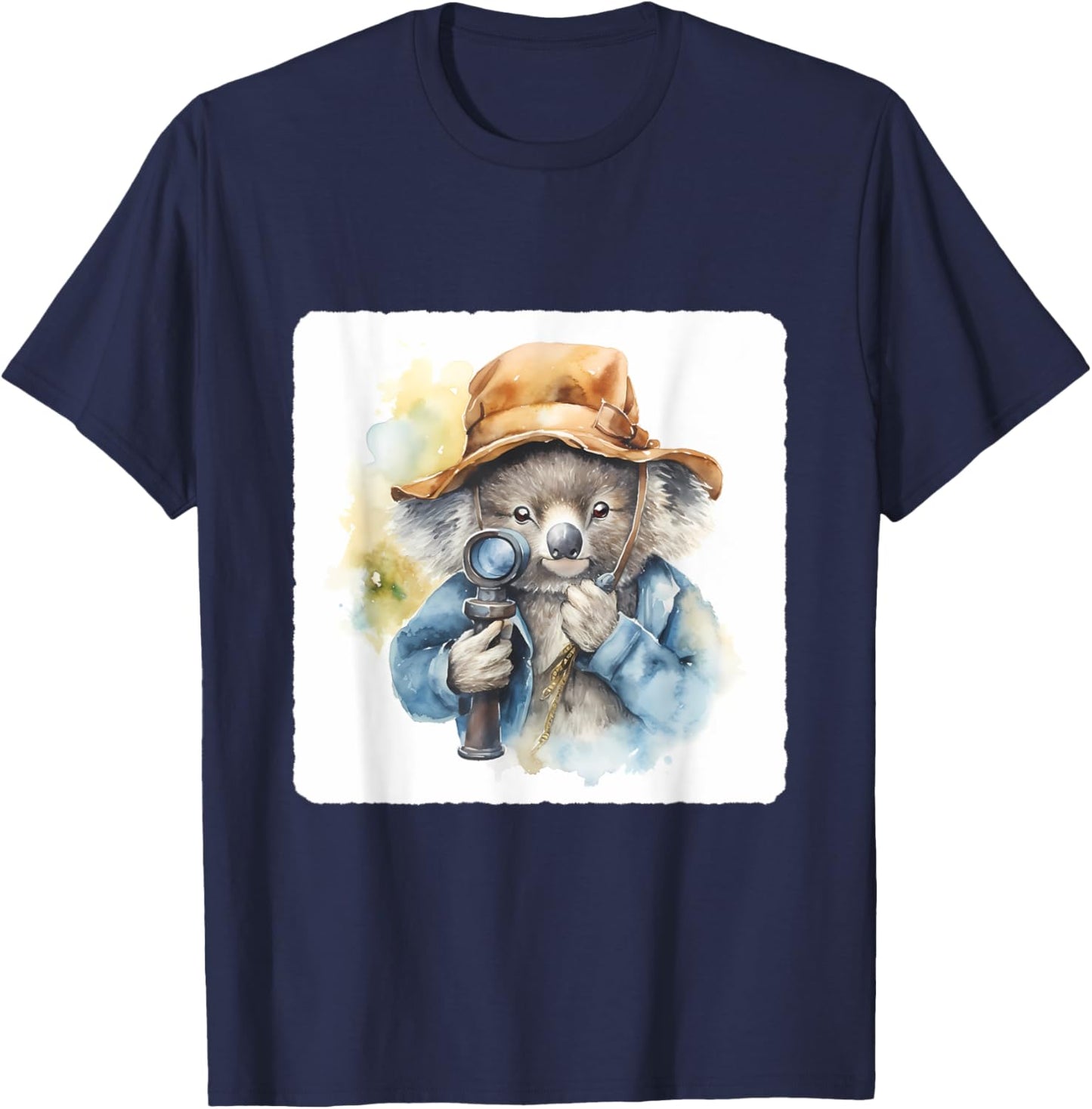 Koala Detective With A Spyglass. Investigation, Mystery T-Shirt - T-Shirt | Navy