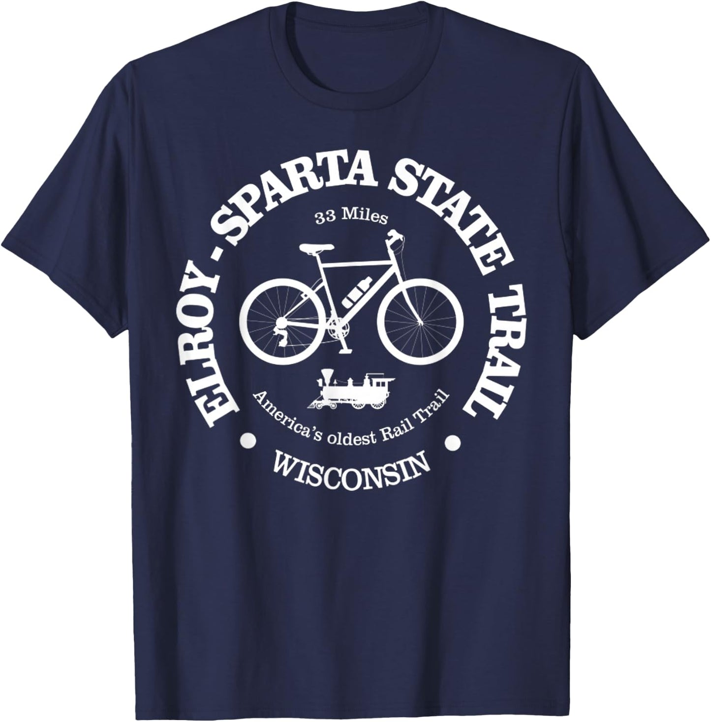 Elroy Sparta State Trail, Cycling For Bicycle Rail Trail T-Shirt - T-Shirt | Navy