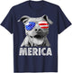 Pit Bull 4th of July Merica Men USA American Flag Sunglasses T-Shirt - T-Shirt | Navy