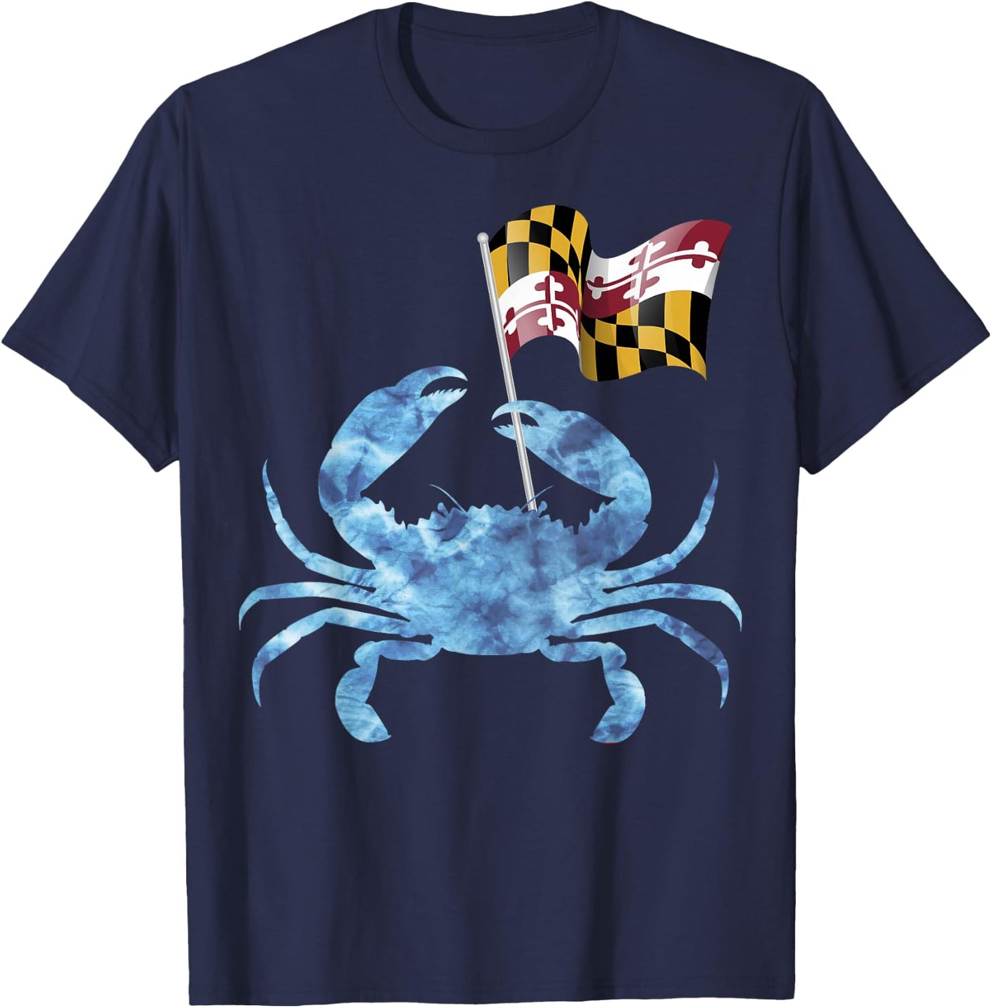 Maryland Blue Crab Flag of Maryland Family Vacation Camping T-Shirt - T-Shirt | Navy