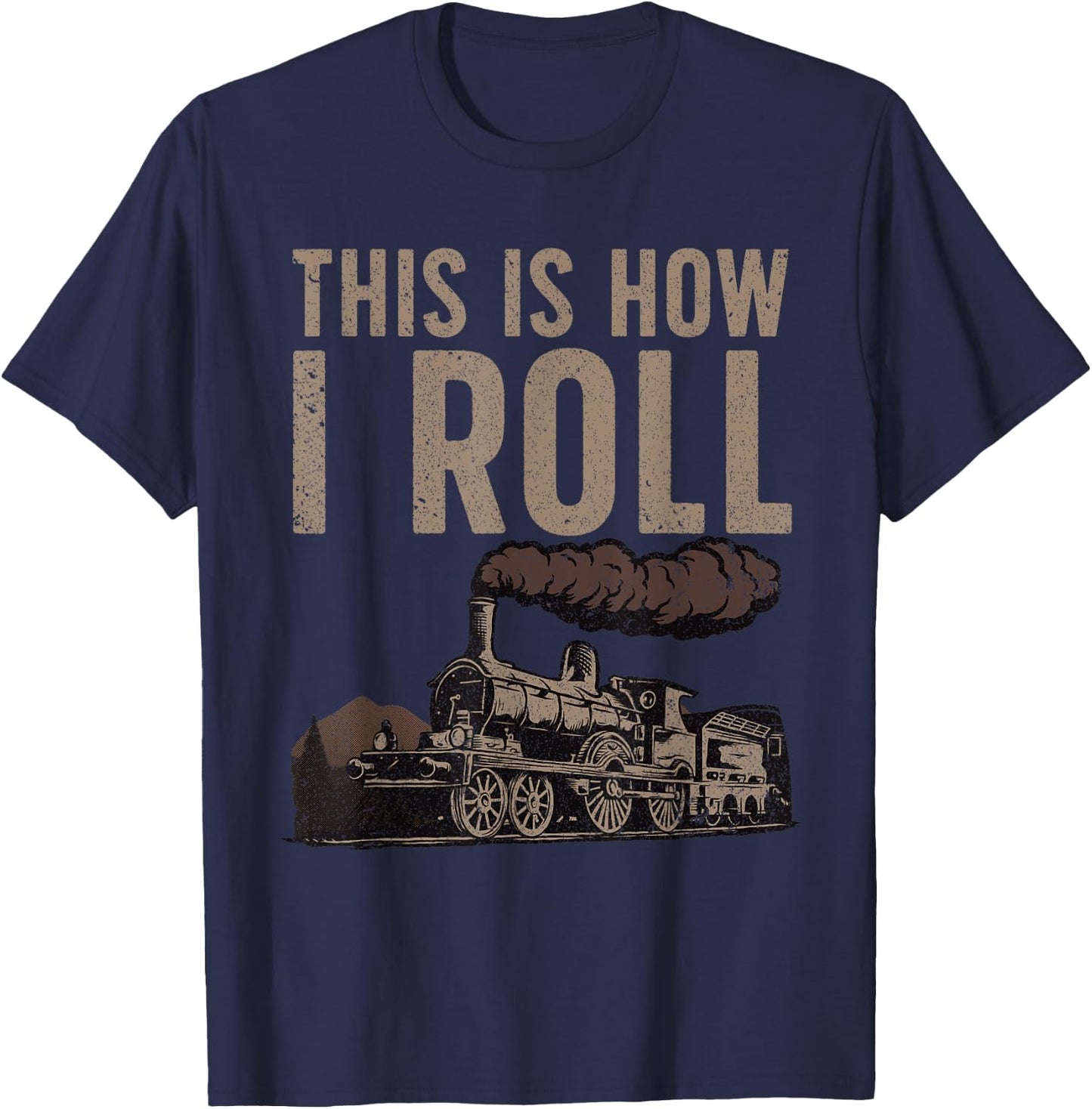 Cool Train Design Women Steam Locomotive Train Lover T-Shirt - T-Shirt | Navy