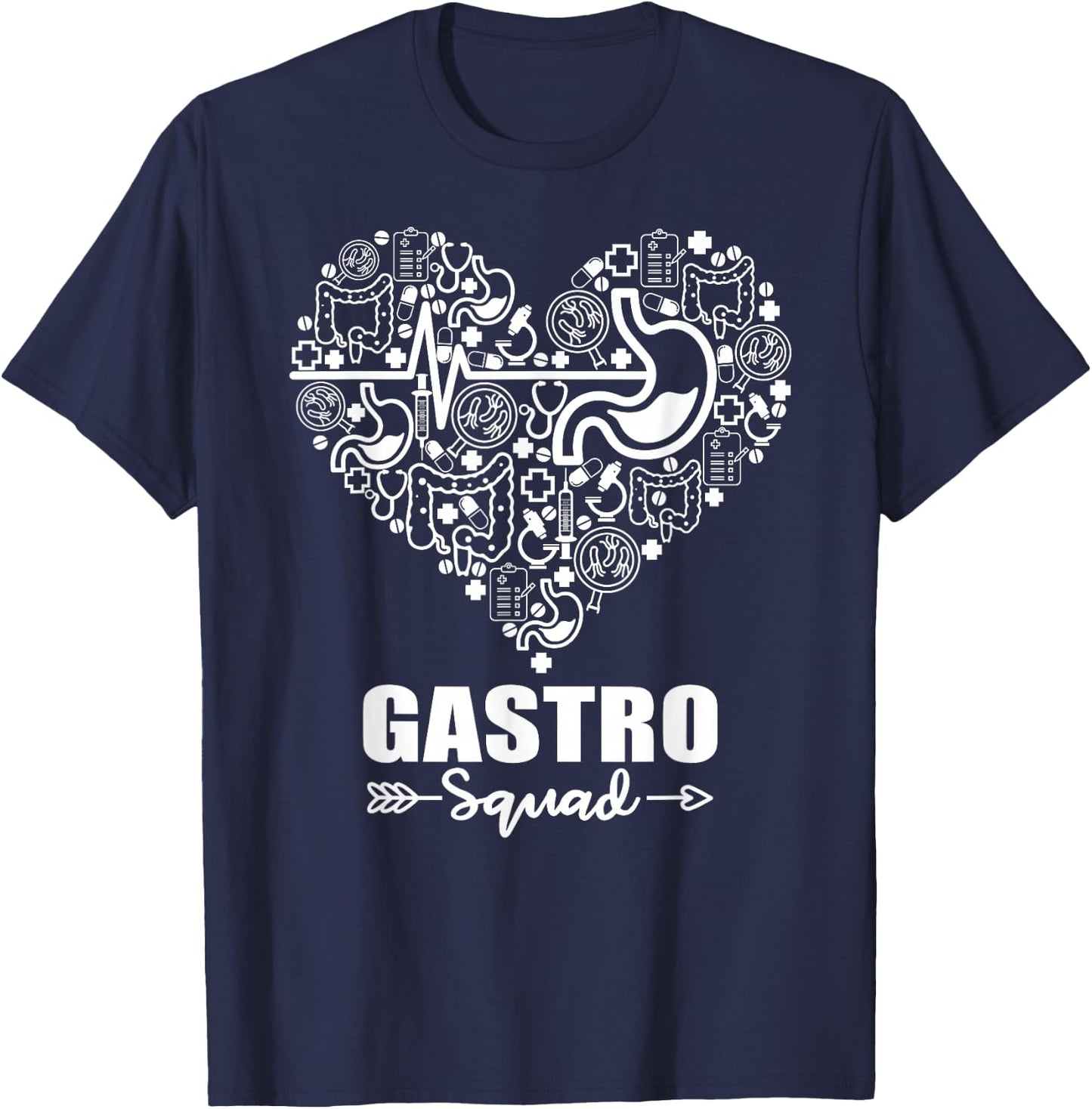 Gastro Squad Heart Funny Gastroenterology Team T-Shirt - T-Shirt | Navy