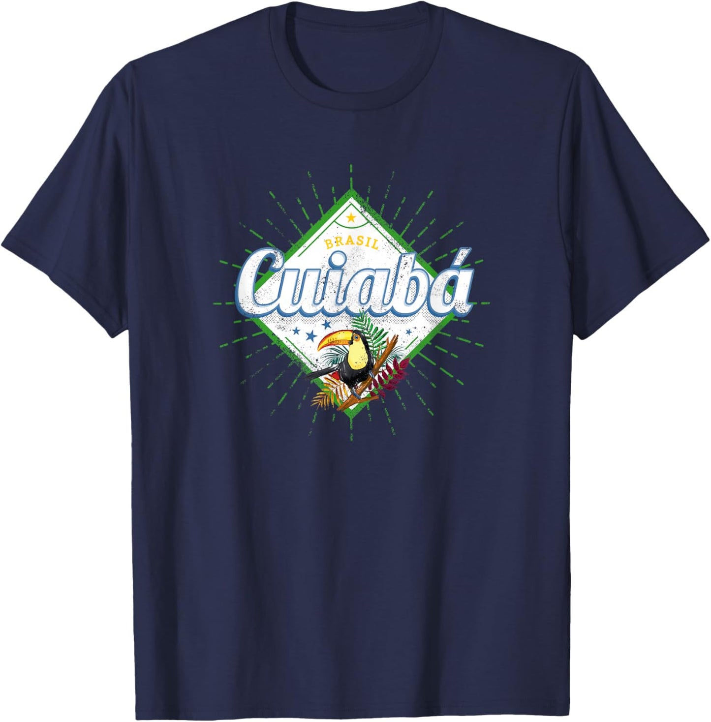 Cuiaba Mato Grosso Brazil Retro Toucan Vintage Souvenir T-Shirt - T-Shirt | Navy