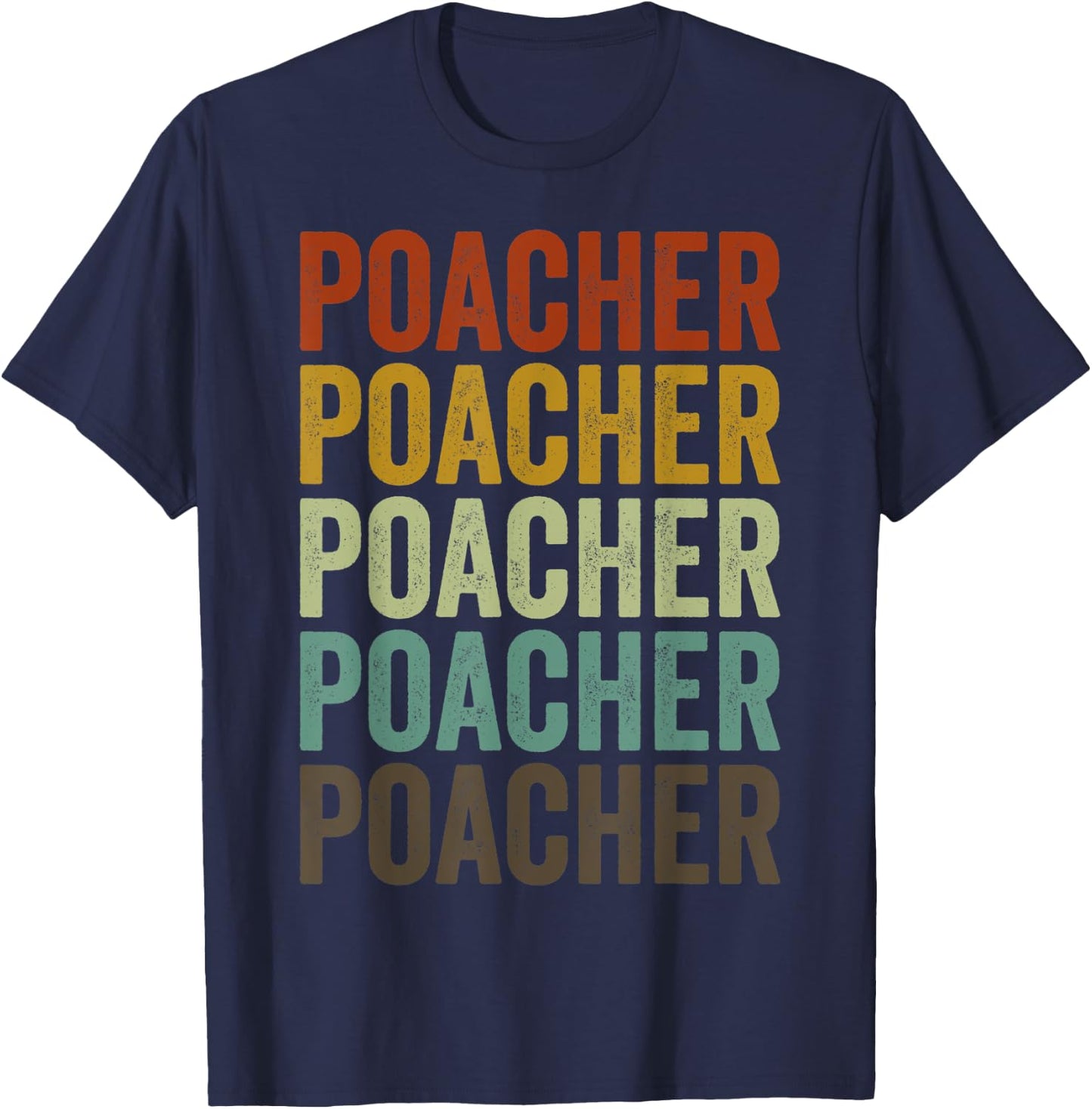 Poacher Fish Retro T-Shirt - T-Shirt | Navy