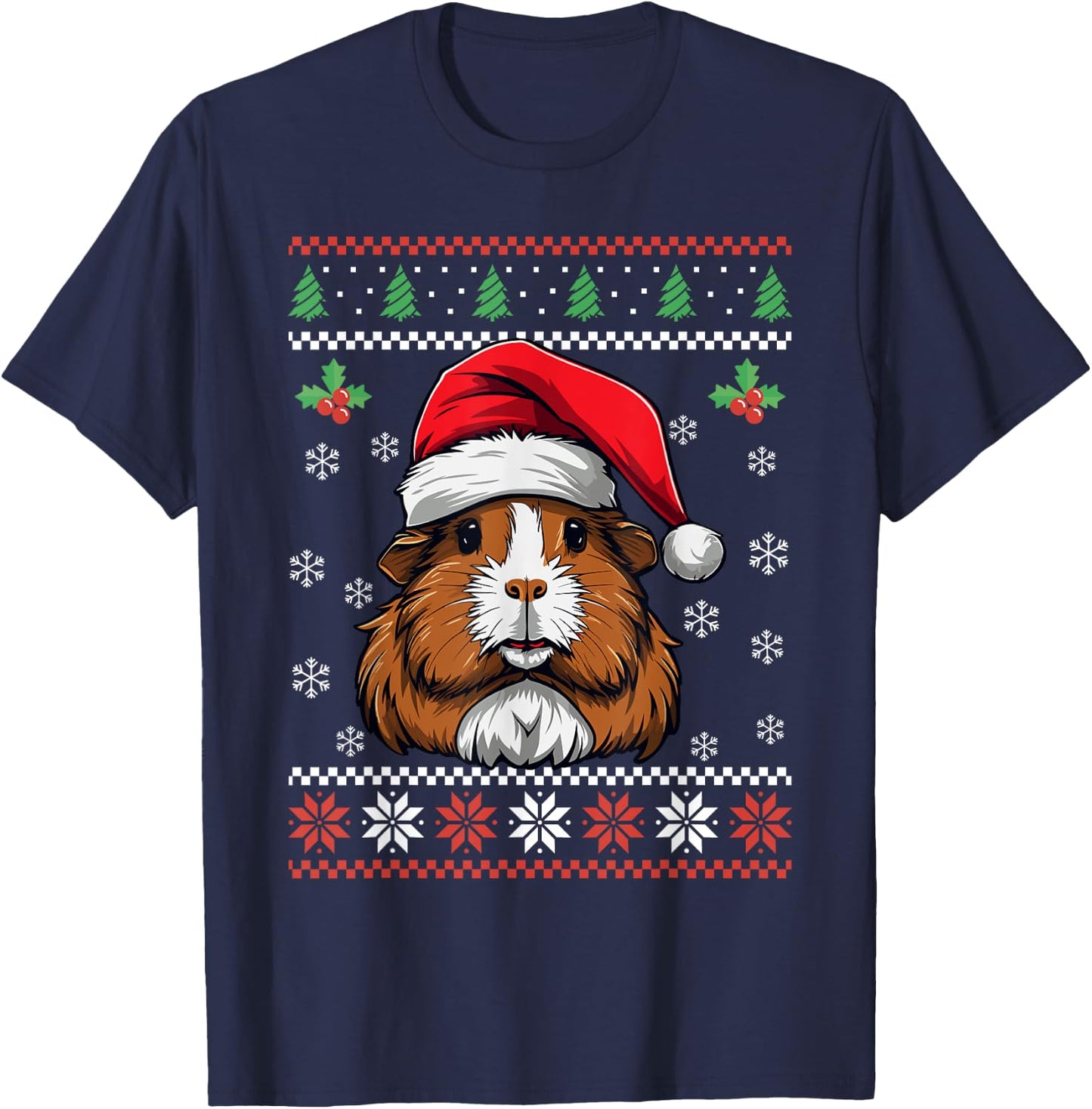 Guinea Pig Ugly Christmas Sweater Xmas for Adults Kids T-Shirt - T-Shirt | Navy