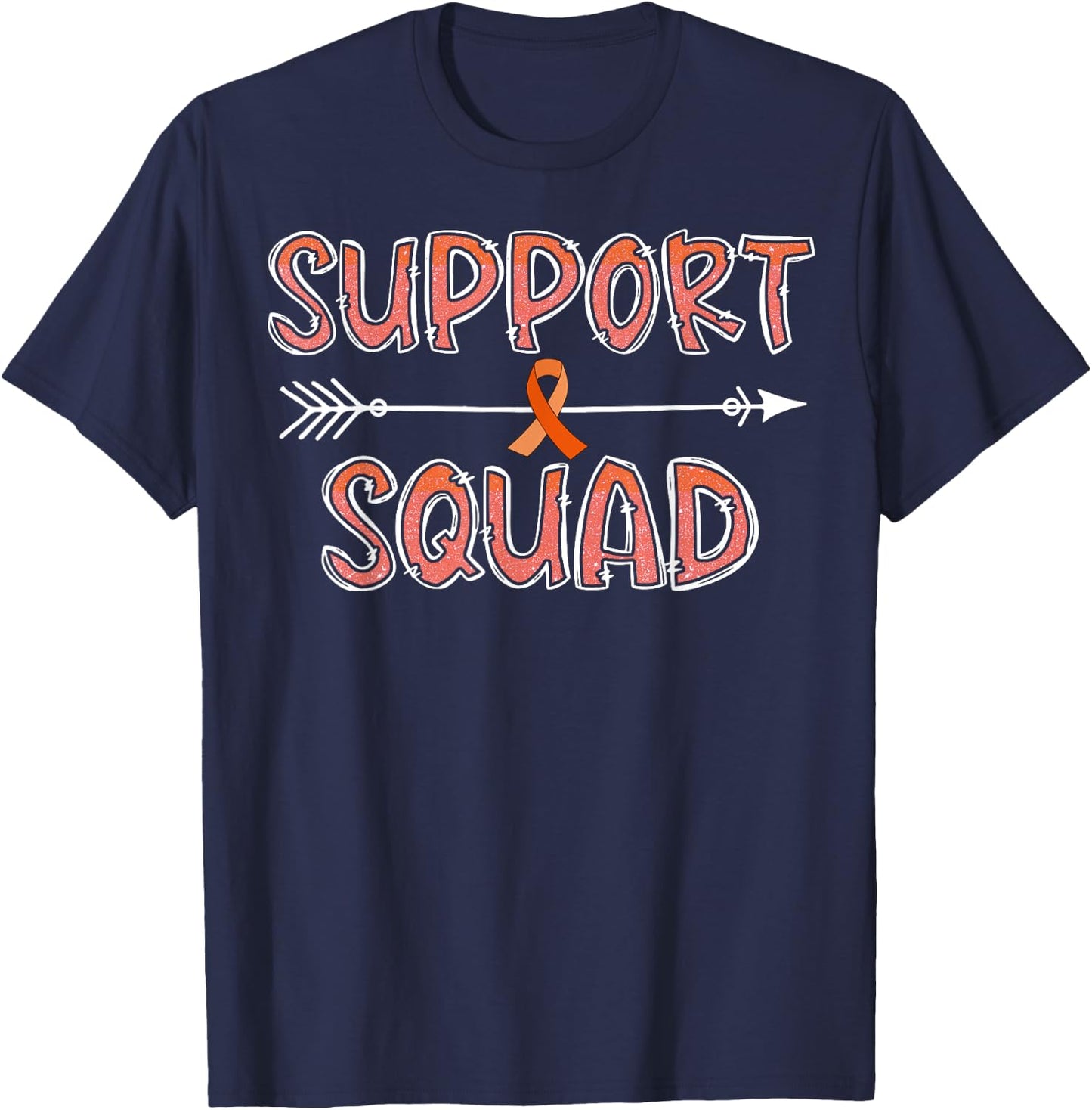 Family Support Squad Kidney Cancer Awareness Matching T-Shirt - T-Shirt | Navy