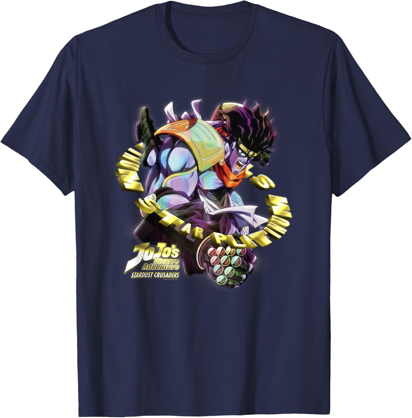 JoJo's Bizarre Adventure Stardust Crusaders Star Platinum T-Shirt - T-Shirt | Navy