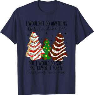 Christmas Tree Cake I Would Do Some Sketchy Sht Little T-Shirt - T-Shirt | Navy