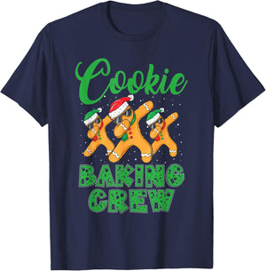 Cookie Baking Crew Dabbing Gingerbread Men Christmas Hats T-Shirt - T-Shirt | Navy