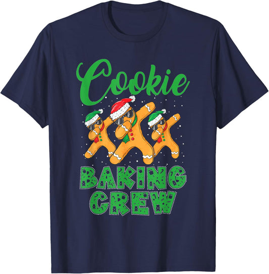 Cookie Baking Crew Dabbing Gingerbread Men Christmas Hats T-Shirt - T-Shirt | Navy