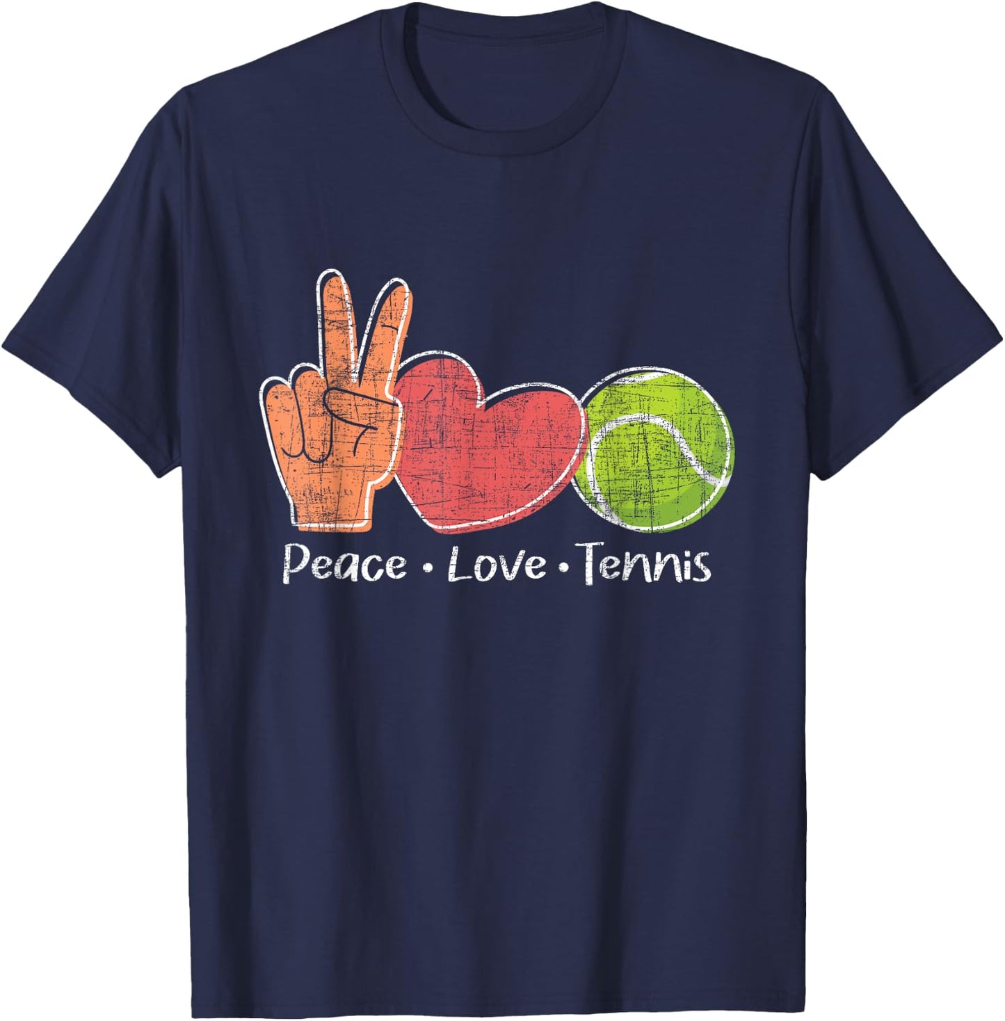 Peace Love Tennis - Tournament Player T-Shirt - T-Shirt | Navy