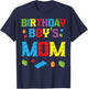Master Builder Birthday Boy's Mom Building Bricks Blocks Small T-Shirt - T-Shirt | Navy