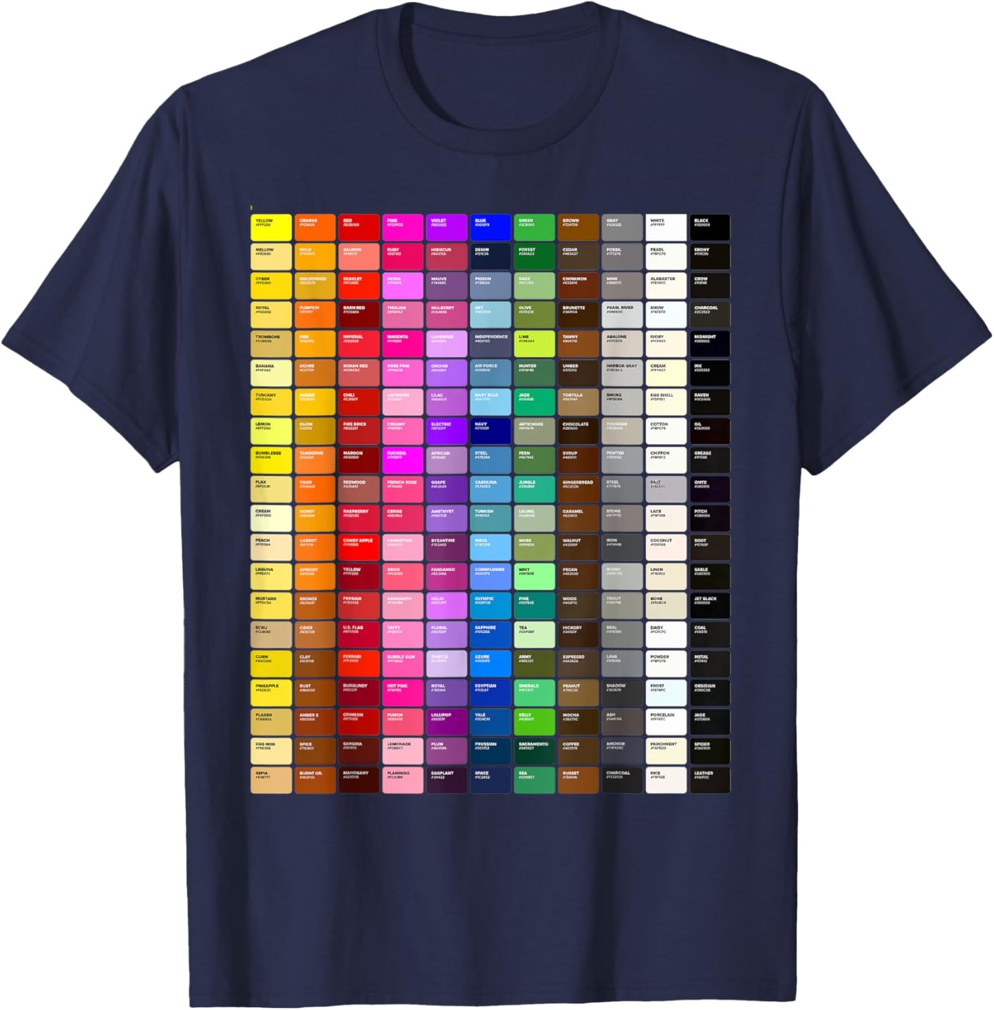 Color Chart Hex Codes T-Shirt - T-Shirt | Navy
