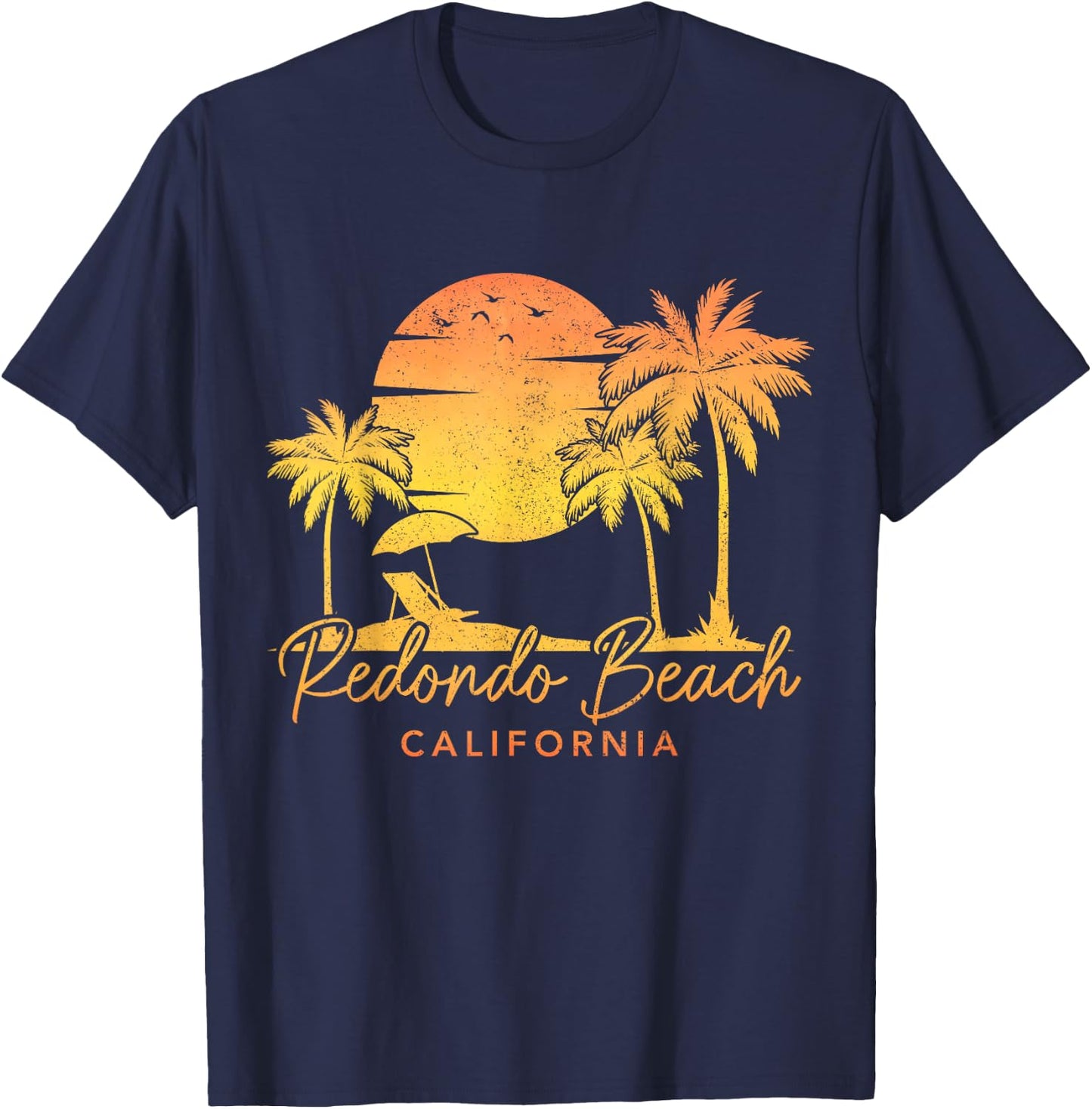 Redondo Beach California CA Surfer Vintage Style Retro T-Shirt - T-Shirt | Navy