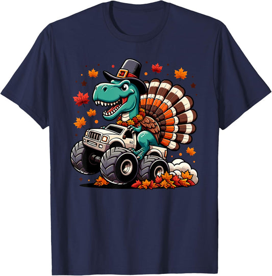 Boys Thanksgiving Shirt Kids Fall Shirts Toddler Boy 3t 4t 5 T-Shirt - T-Shirt | Navy