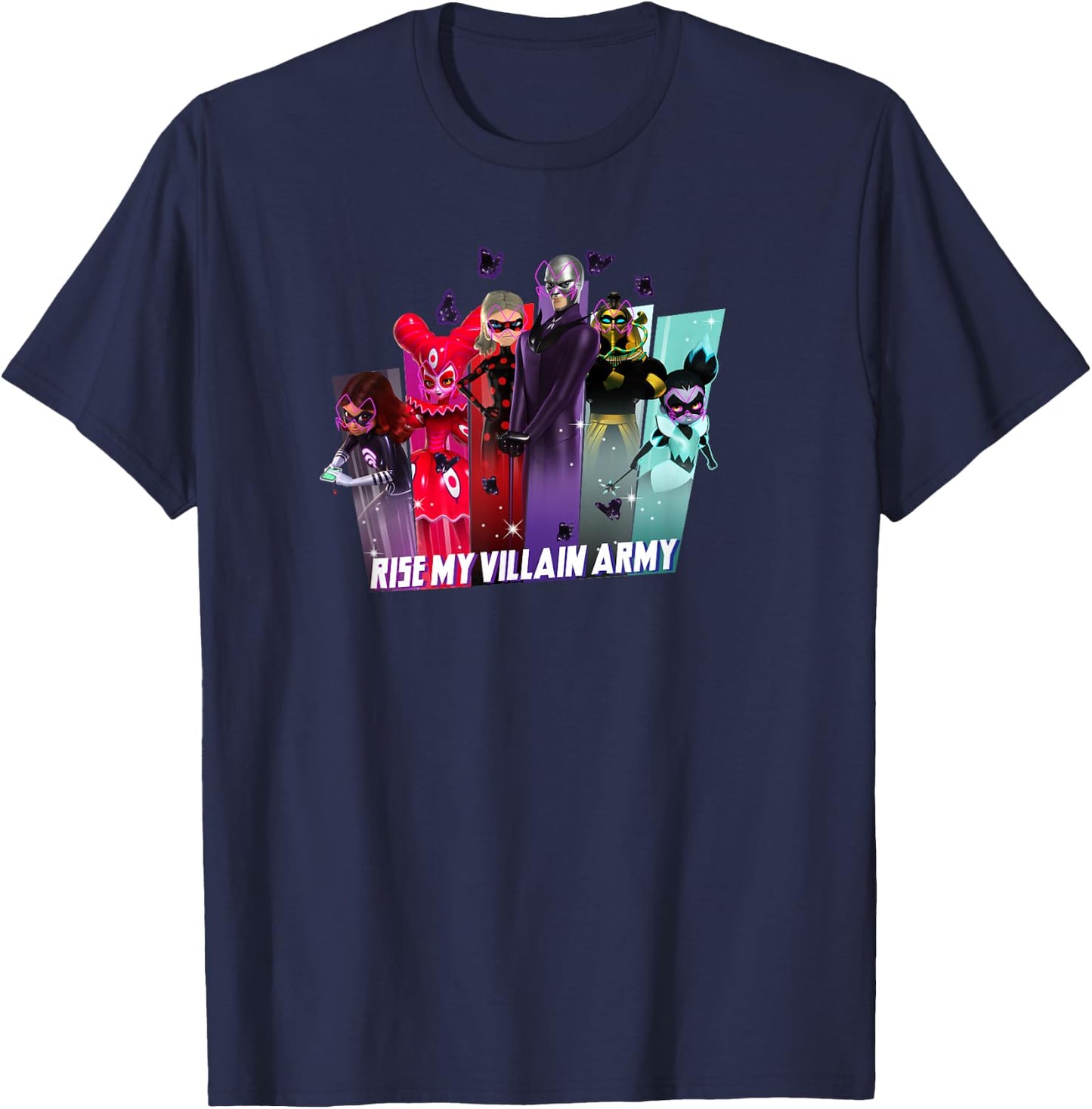 Miraculous Ladybug Hawk Moth Rise of a Villain Army T-Shirt - T-Shirt | Navy