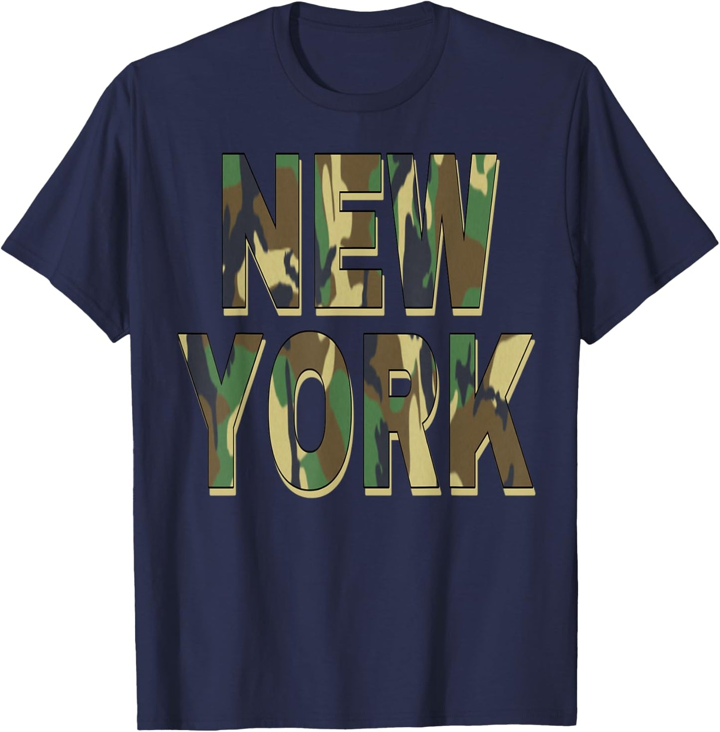 New York Camouflage Men Women & Kids Camo New York T-Shirt - T-Shirt | Navy