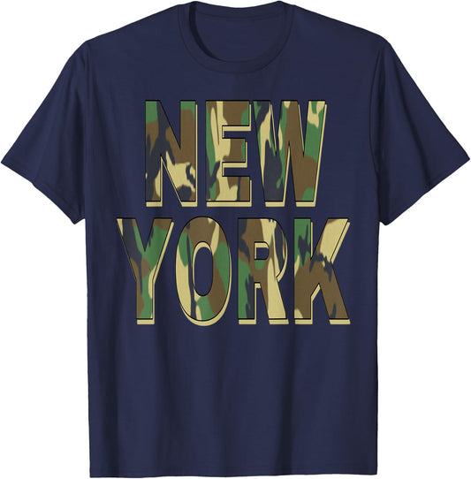 New York Camouflage Men Women & Kids Camo New York T-Shirt - T-Shirt | Navy