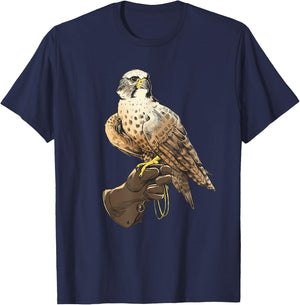 "Falcon Bird on Gloves for bird lover, nature lover T-Shirt - T-Shirt | Navy