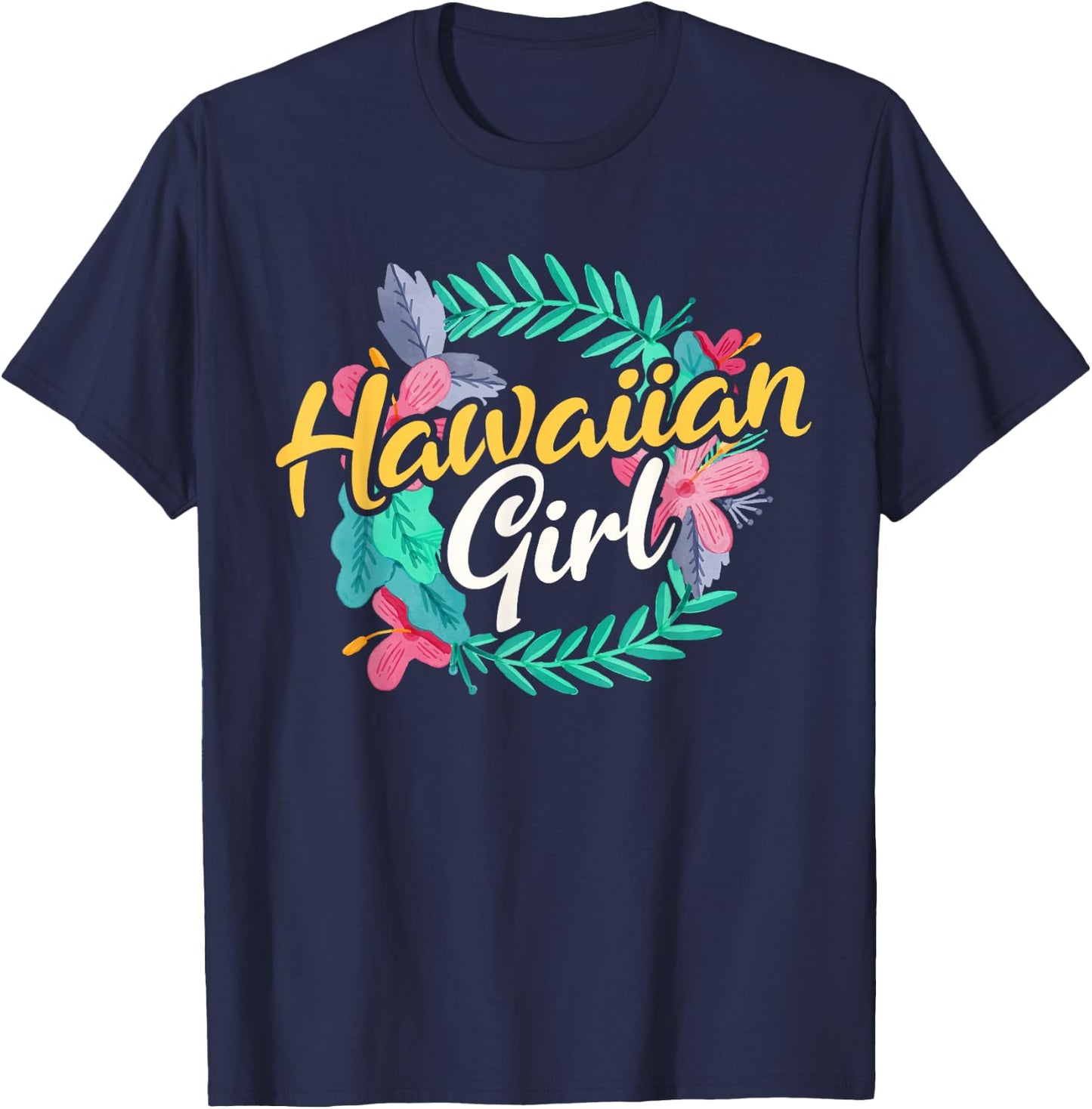 Islands Vintage Souvenir Hawaiian Girl T-Shirt - T-Shirt | Navy