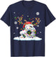 Funny Soccer Lovers Soccer Santa Hat Ugly Christmas Sweater T-Shirt - T-Shirt | Navy