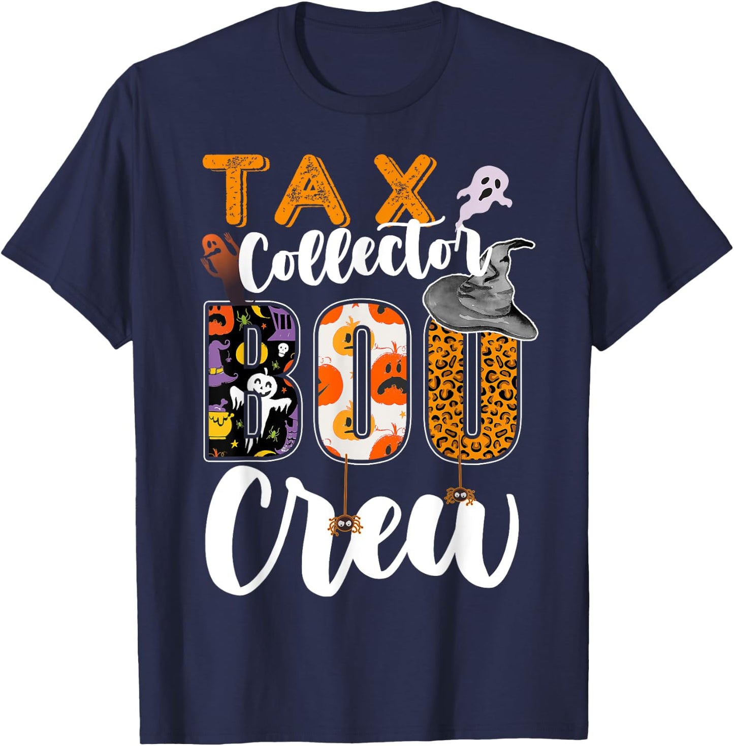 Tax Collector Boo Crew Halloween Matching Tax Officer T-Shirt - T-Shirt | Navy