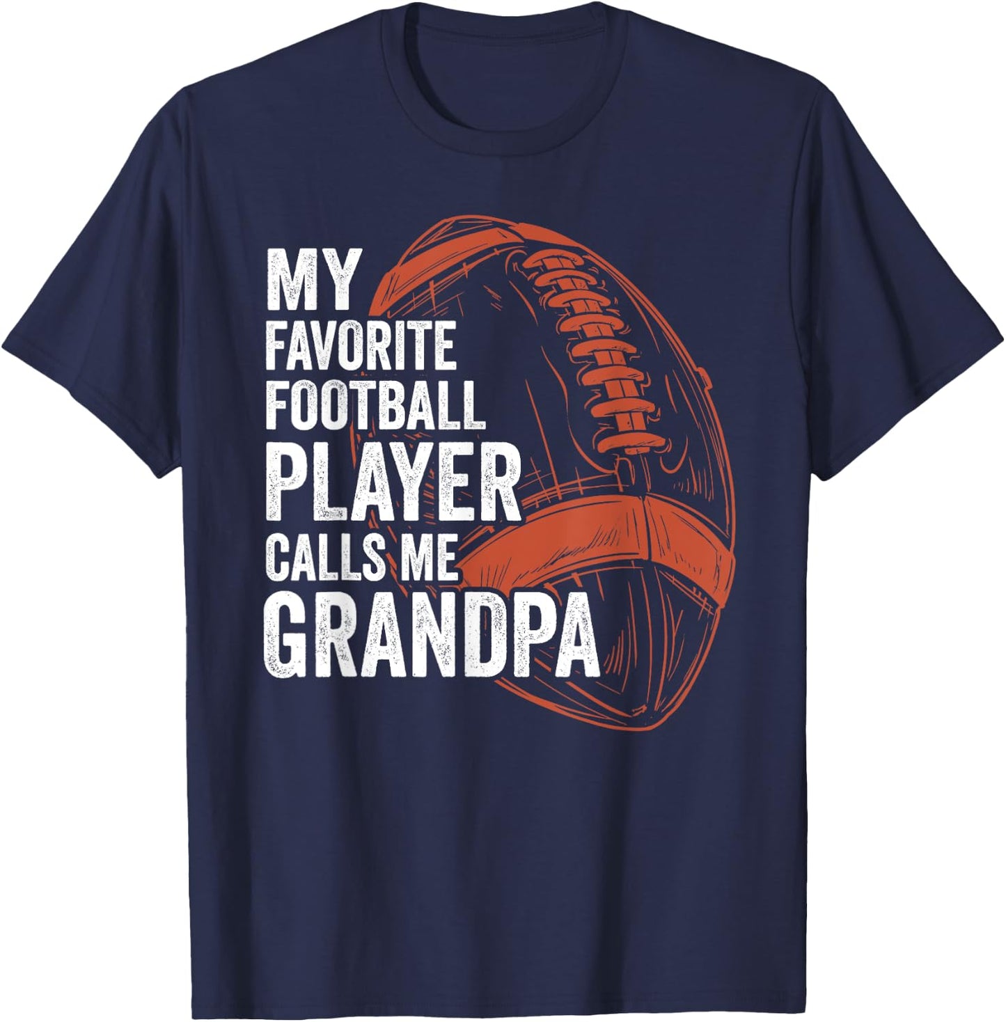 Funny Retro My Favorite Football Player Calls Me Grandpa T-Shirt - T-Shirt | Navy