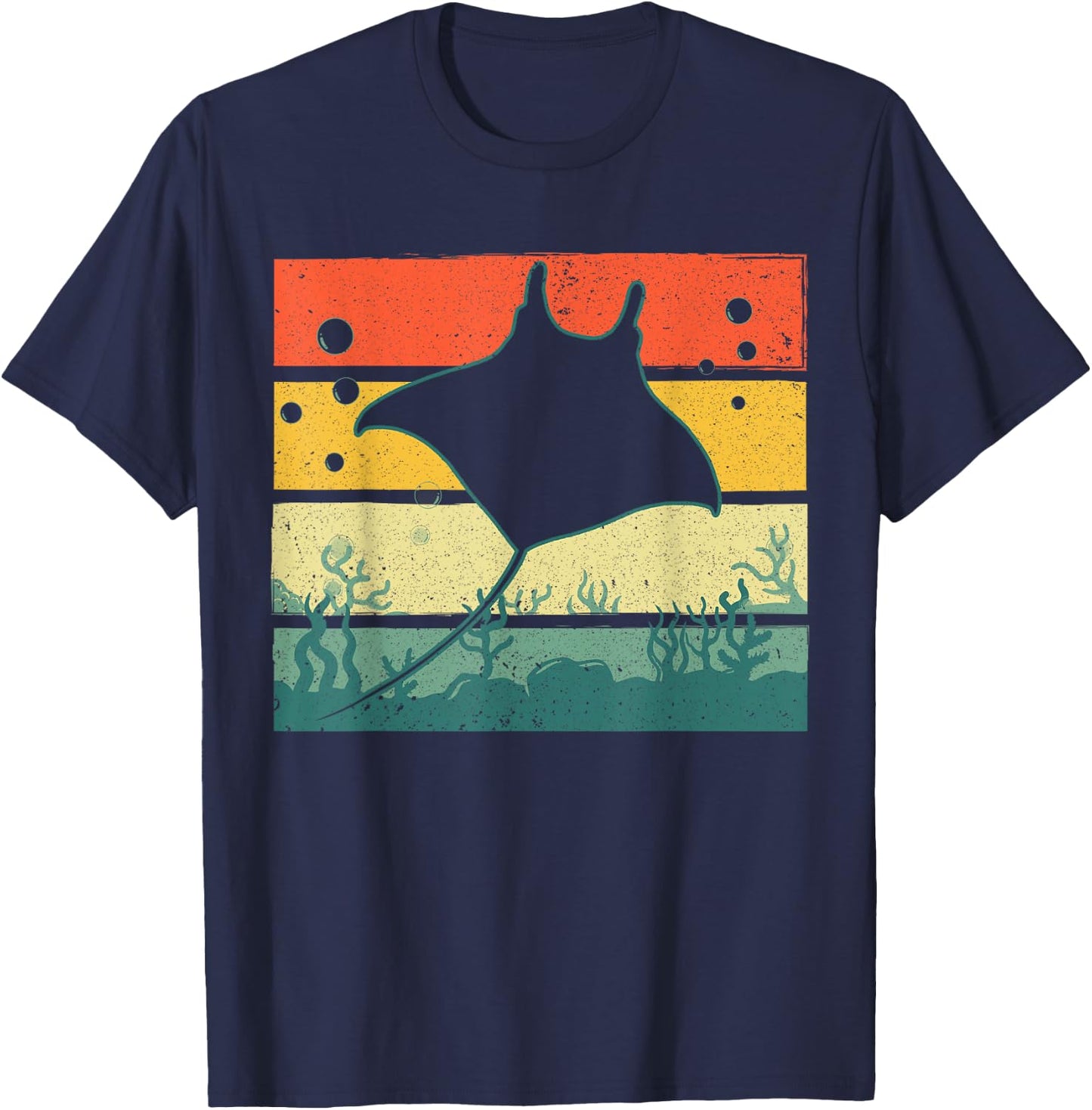 Funny Stingray Design Women Kids Ocean Animal Lovers T-Shirt - T-Shirt | Navy