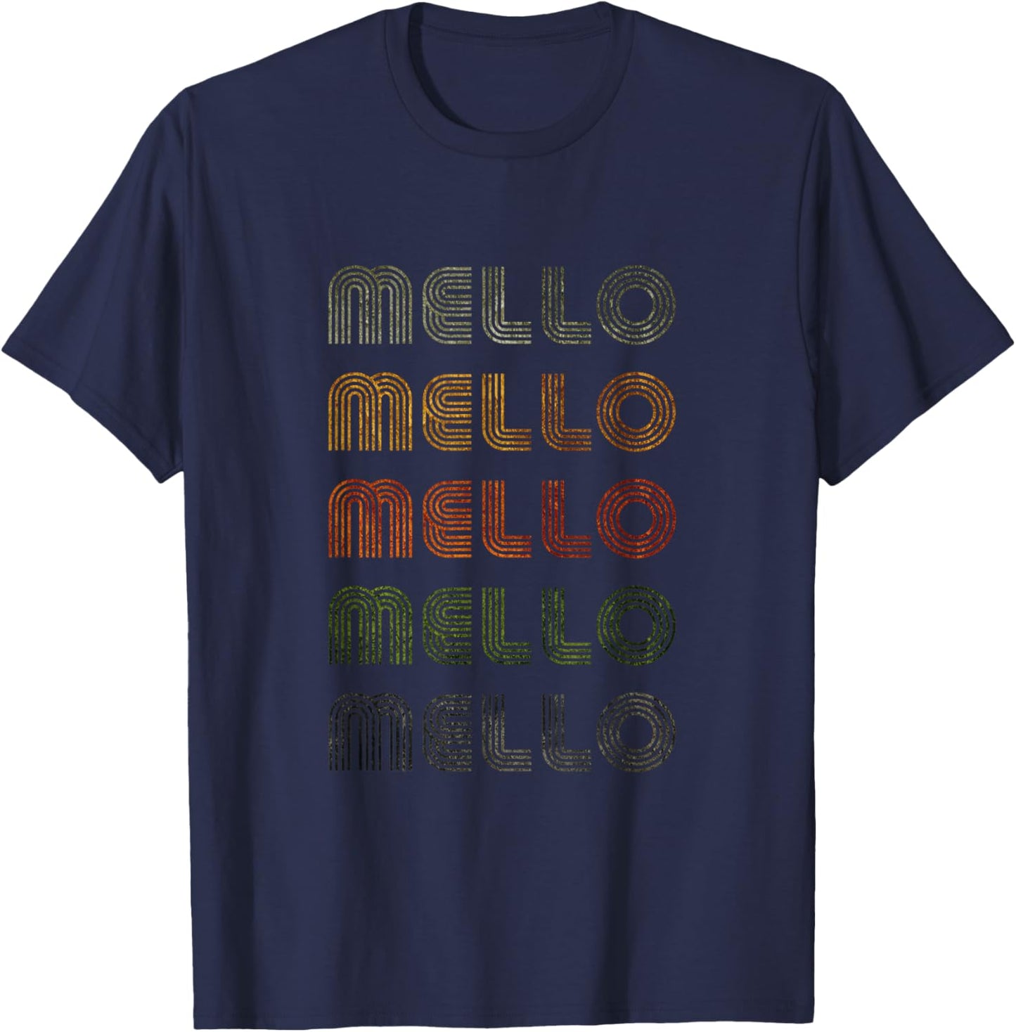 Love Heart Mello Grunge Vintage Style Black Mello T-Shirt - T-Shirt | Navy