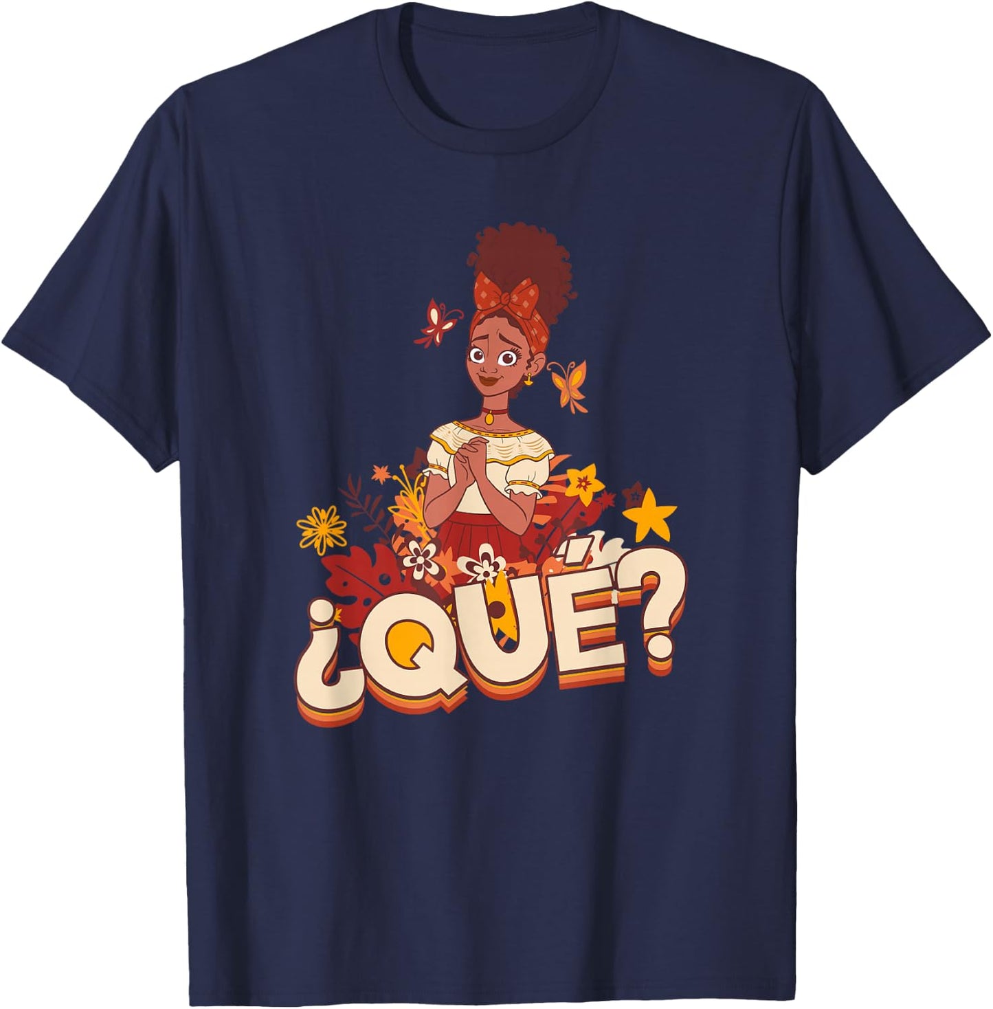 Disney Encanto Dolores Que Floral Butterflies T-Shirt - T-Shirt | Navy